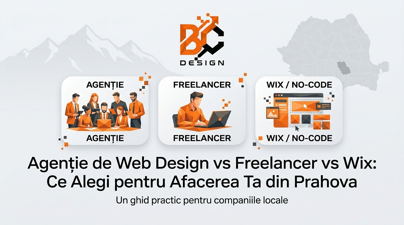Agenție de Web Design vs Freelancer vs Wix: Ce Alegi pentru Afacerea Ta din Prahova