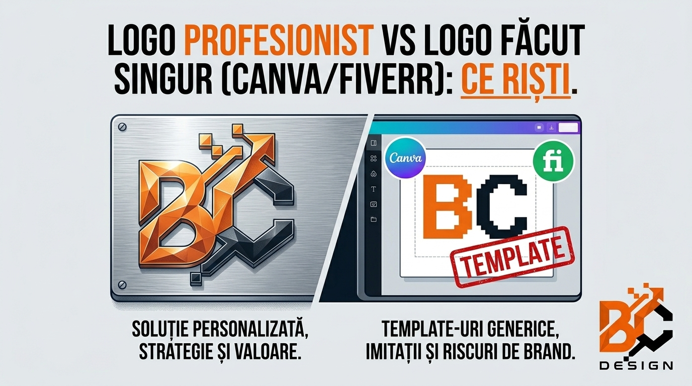 Logo Profesionist vs Logo Făcut Singur (Canva/Fiverr): Ce Riști