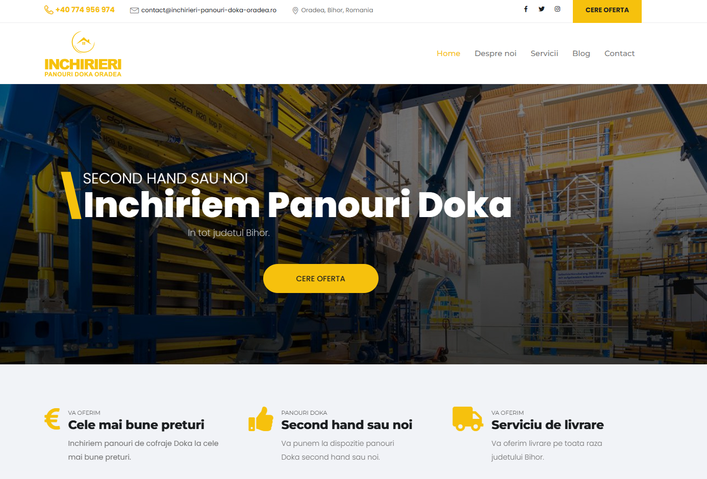 Inchirieri Panouri Doka — BC Design